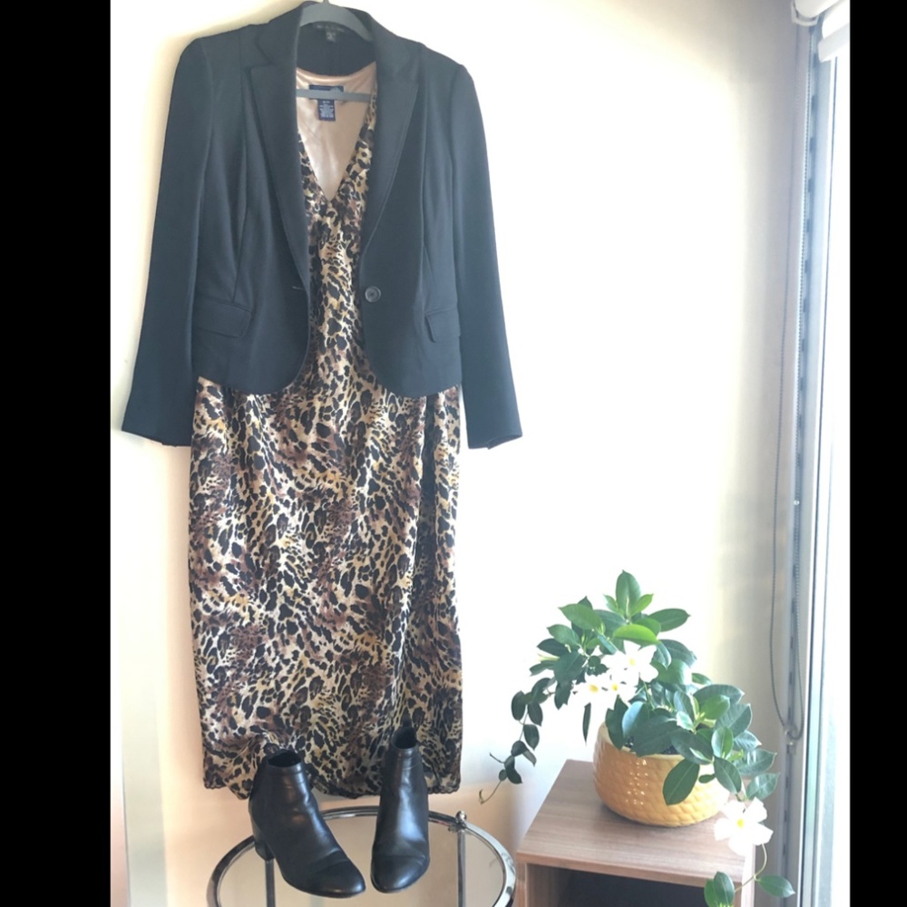 VTG Plus Size Cheetah Print Dress Vinezia 18-20